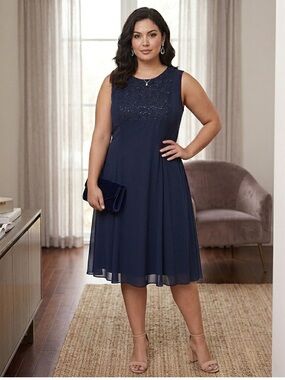After Dark Party Dress Sz 24🌟Lace Sequin Beaded evening going out sleeveless